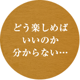 どう楽しめばいいのか分からない・・・・